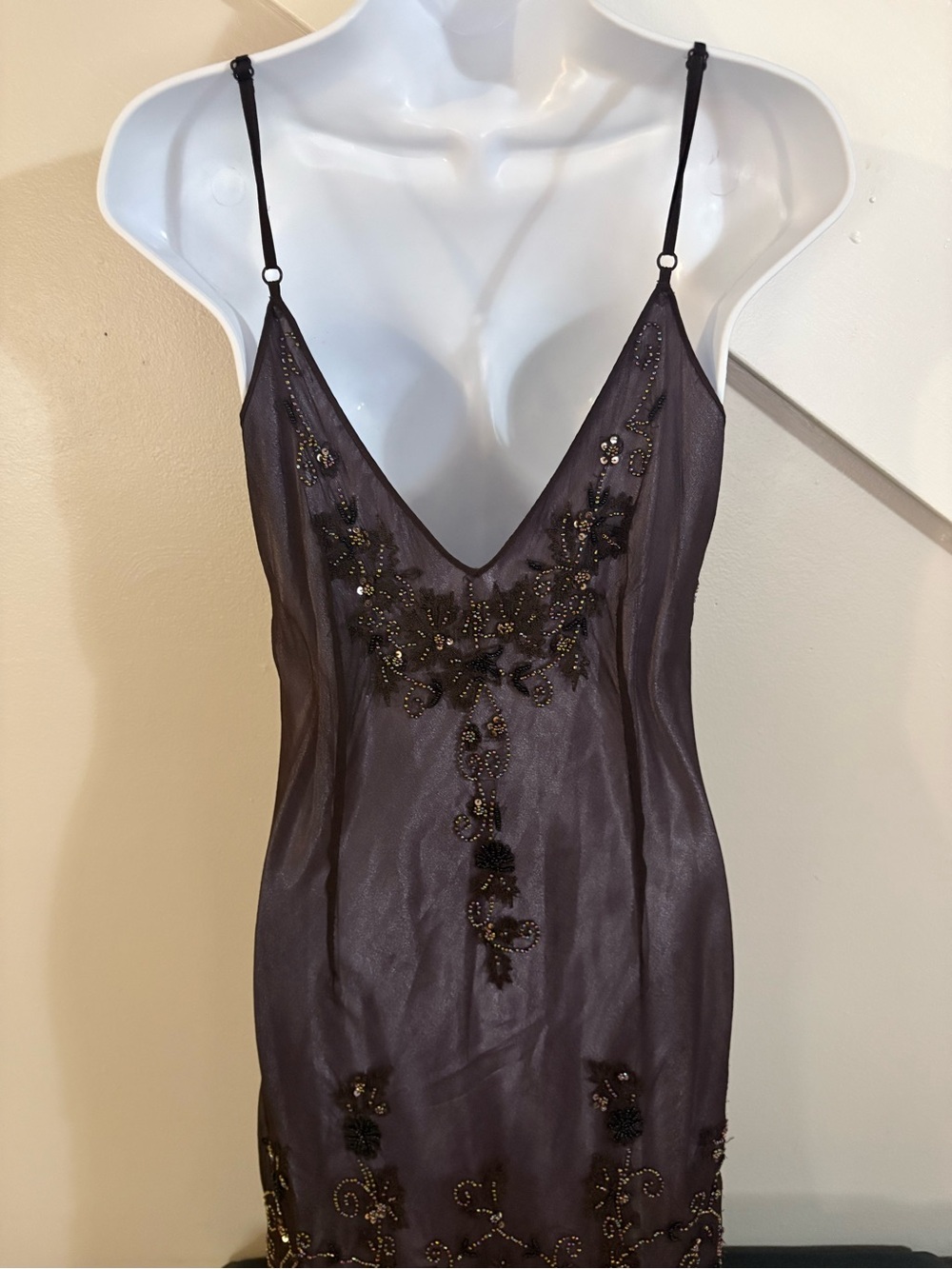 Adrianna Papell Evening brown and purple silk dress size 12 - Picture 10 of 16